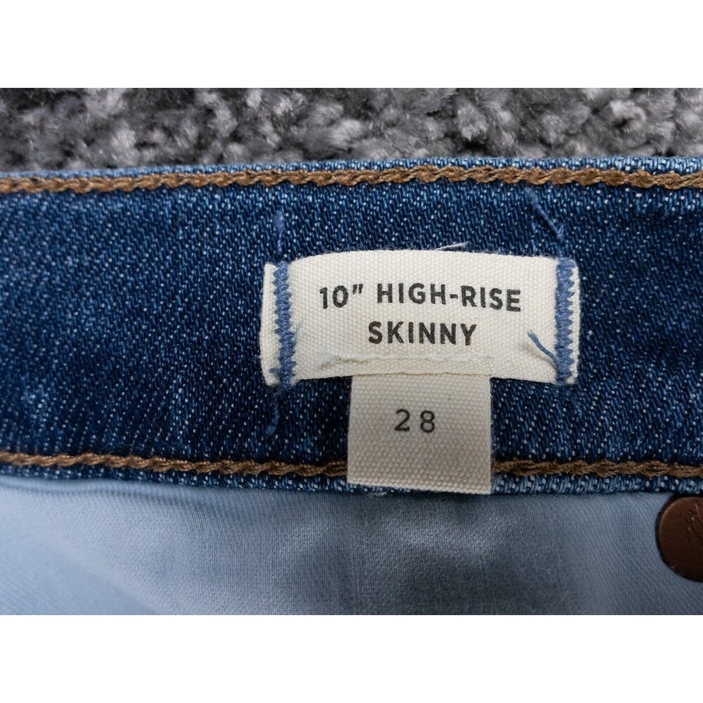 Madewell Jeans Womens  30x28.5 (Tag 28) Blue 10" High Rise Skinny Stretch Denim - Picture 2 of 13